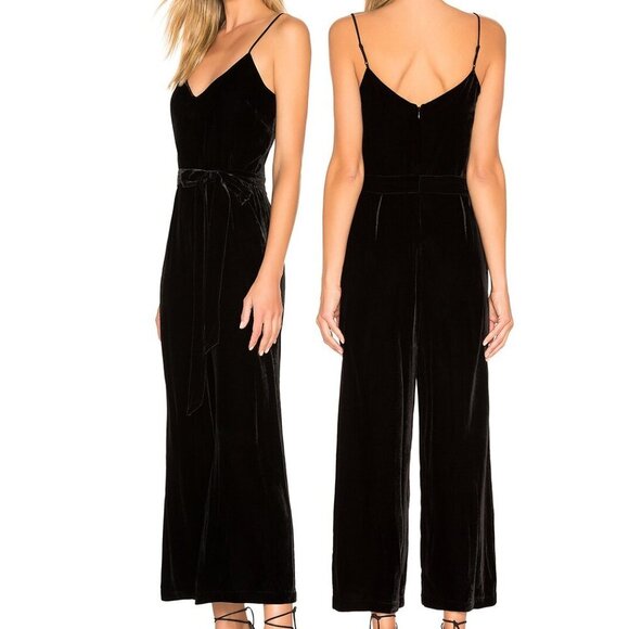 L'Agence Jaelyn Camisole Jumpsuit Silk Green Snakeskin Cropped Wide Leg 2 - Picture 14 of 15